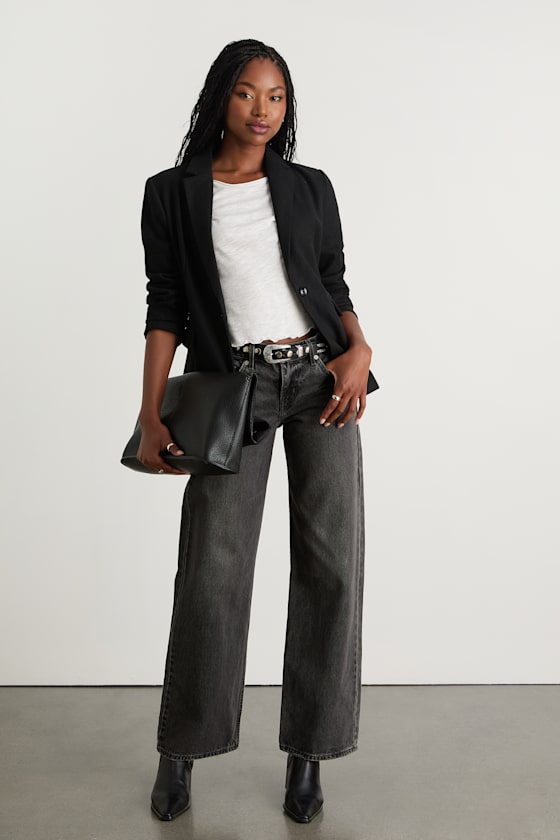 Sophisticated Chic Black Tweed Blazer