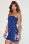 Hattie Royal Blue Sequin Bodycon Mini Dress