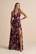 Heavenly Hues Plum Floral Maxi Dress
