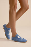 Serina Blue Suede Leather Lace-Up Sneakers