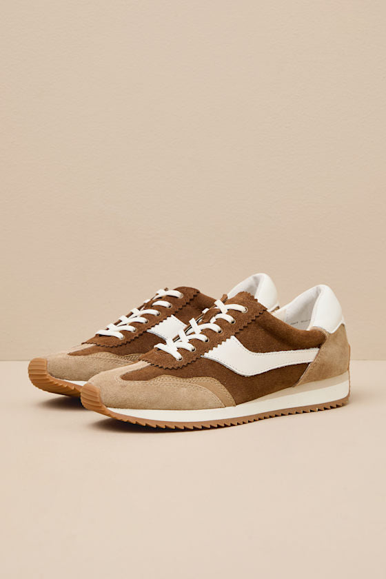 B.Ntcd Brown Multi Suede Leather Sneakers