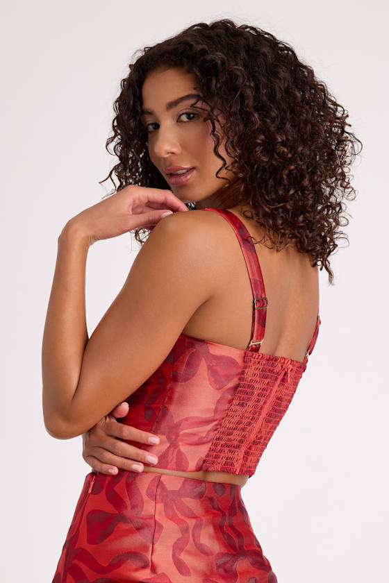 Kendra Red Bow Print Tank Top