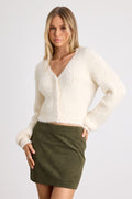 Jones Olive Green Corduroy High-Rise Mini Skirt