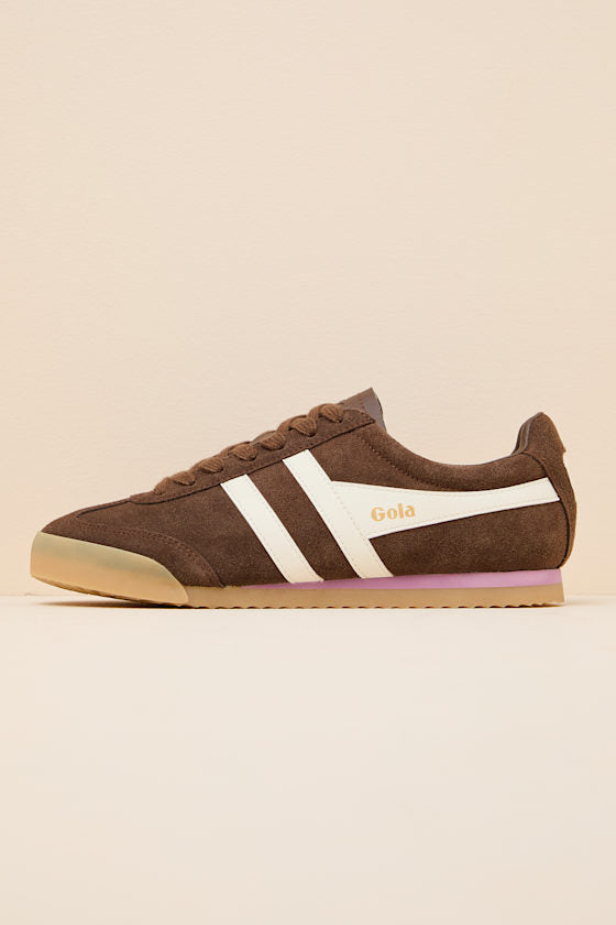 Apollo Dark Brown and Off White Suede Lace-Up Sneakers
