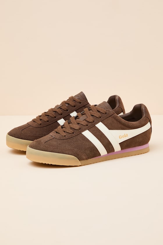 Apollo Dark Brown and Off White Suede Lace-Up Sneakers
