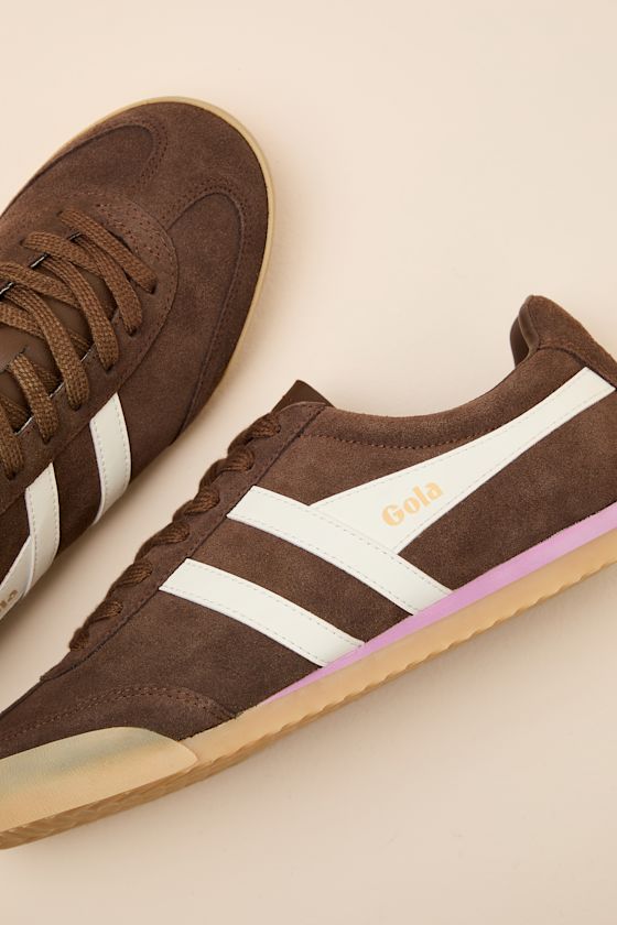 Apollo Dark Brown and Off White Suede Lace-Up Sneakers