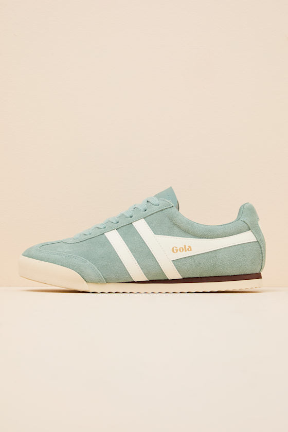 Apollo Green Mist and Off White Suede Lace-Up Sneakers