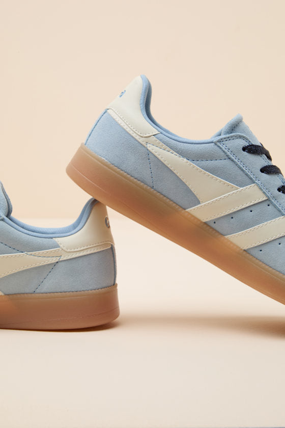 Aztec Air and Off White Suede Leather Lace-Up Sneakers