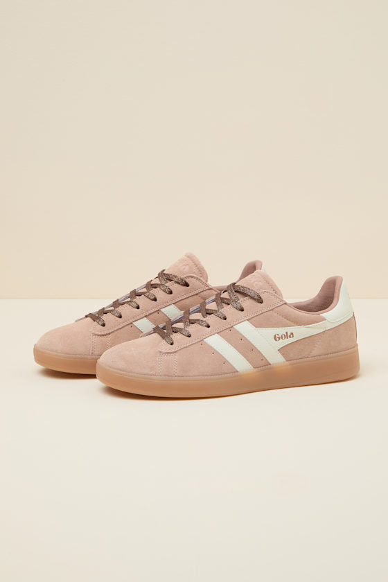 Aztec Cameo and Off White Suede Leather Lace-Up Sneakers
