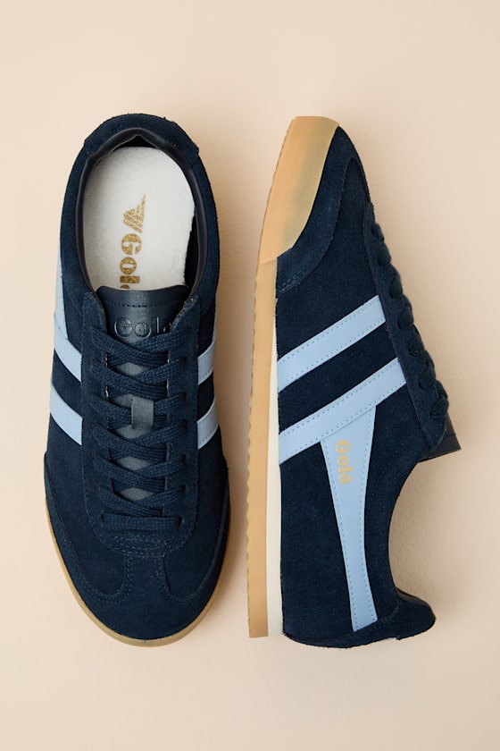 Apollo Navy and Air Suede Lace-Up Sneakers