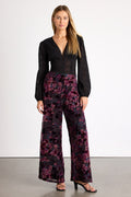Astley Black Multi Floral Burnout Wide-Leg Pants