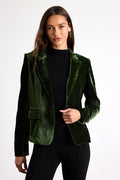 Cashton Dark Olive Velvet Blazer