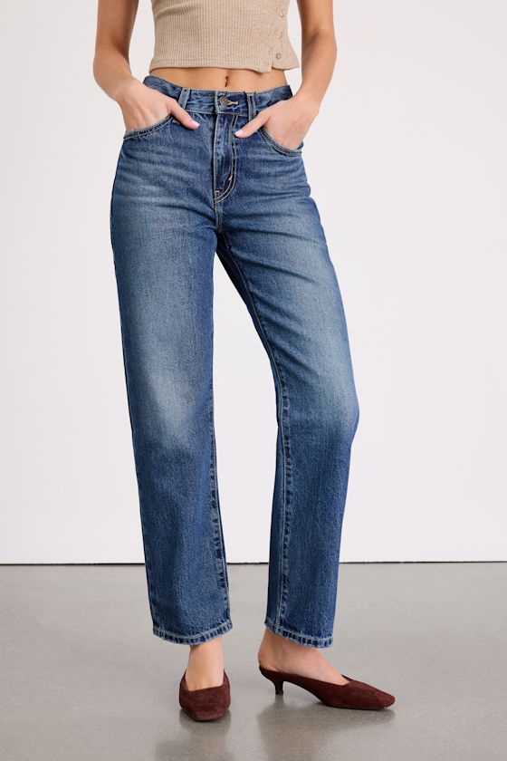 Easy Dad Dark Wash High-Rise Jeans