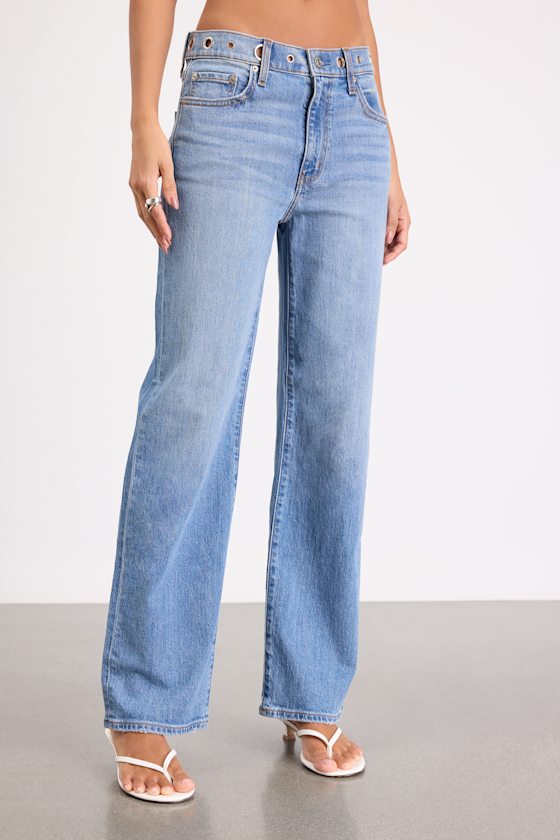 1999 Slouchy Medium Wash Grommet Jeans