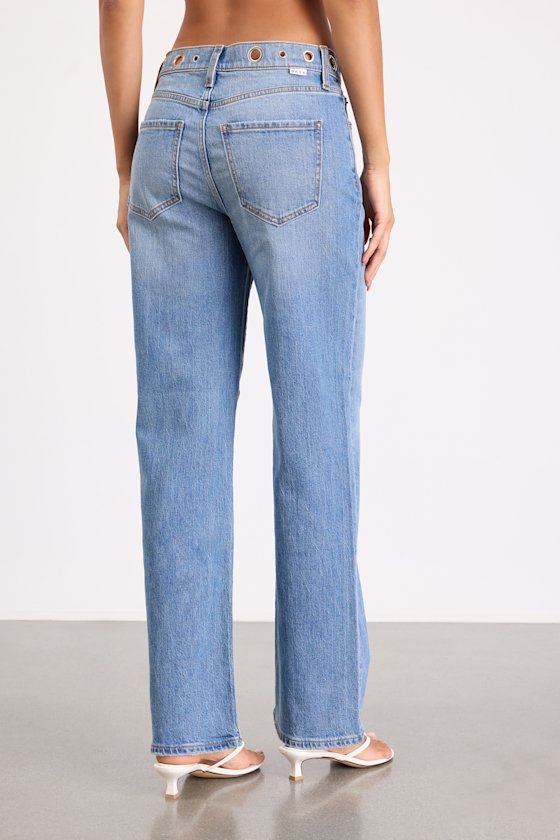 1999 Slouchy Medium Wash Grommet Jeans