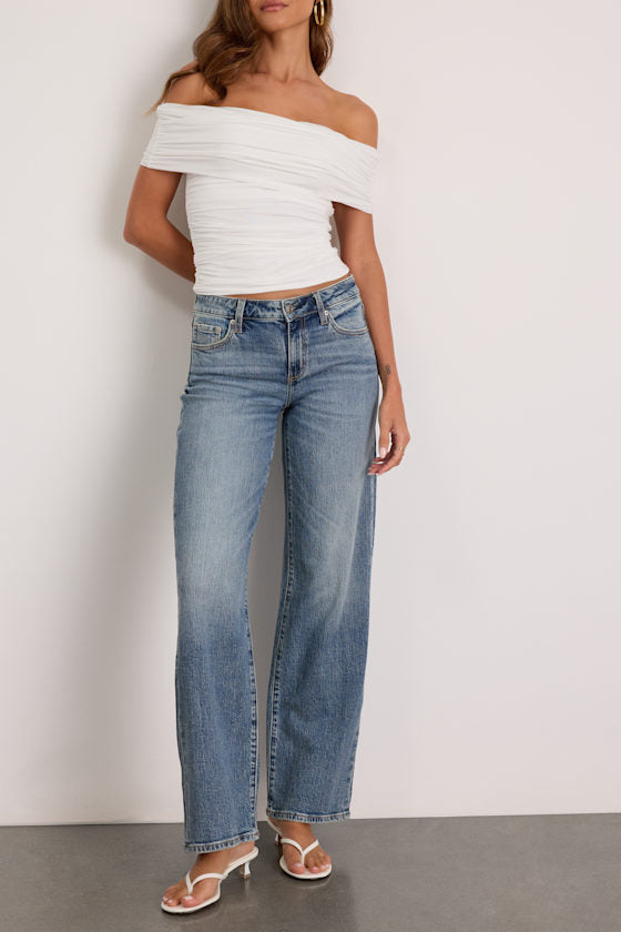 Keeper Medium Wash Low-Rise Straight Jeans