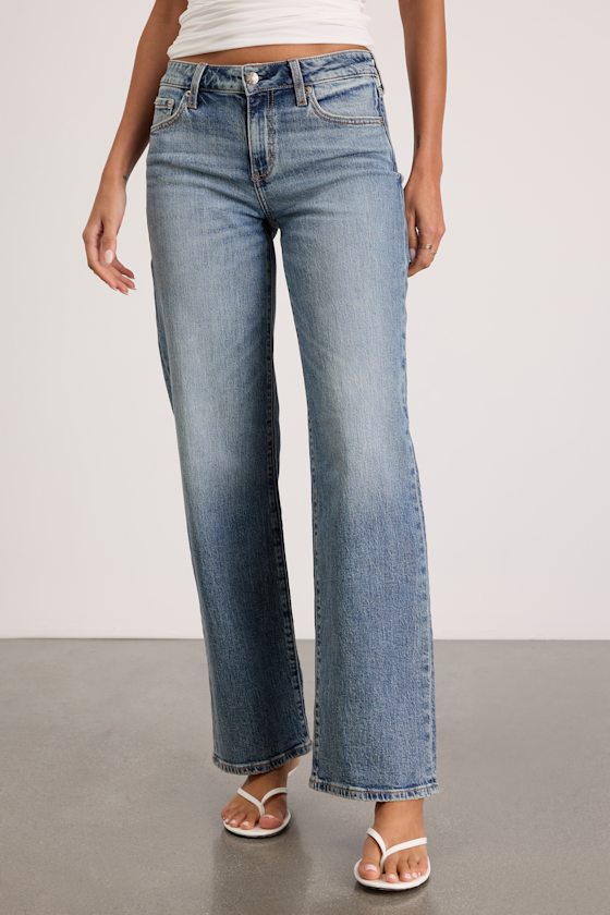 Keeper Medium Wash Low-Rise Straight Jeans