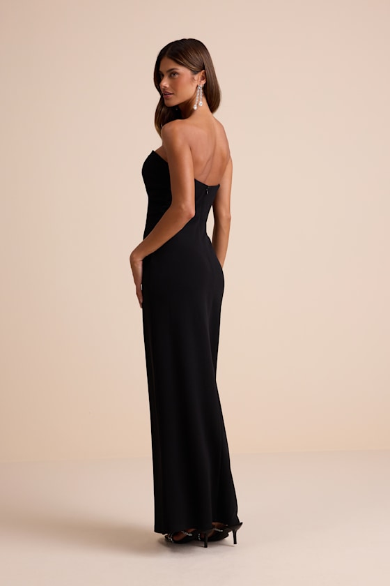 Thula Black Cutout U-Bar Column Maxi Dress
