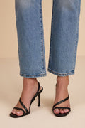 Leigh Black Strappy High Heel Sandals