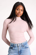 Crawford Blush Long Sleeve Mock Neck Bodysuit