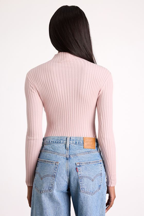 Crawford Blush Long Sleeve Mock Neck Bodysuit