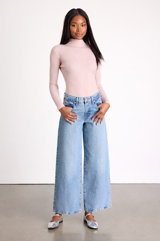 Crawford Blush Long Sleeve Mock Neck Bodysuit