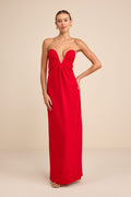 Thula Red Cutout U-Bar Column Maxi Dress