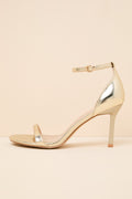 Dottie Gold Ankle Strap High Heel Sandals