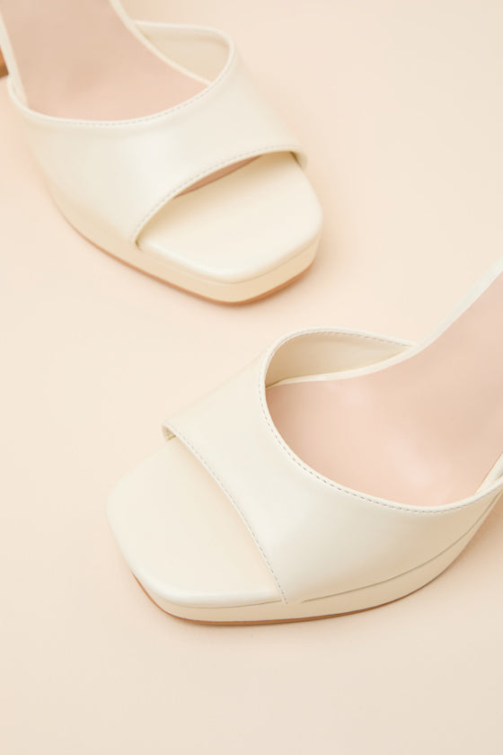 Lucy Bone Platform Ankle Strap Sandals