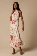 Sidney Ivory Multi Floral Halter Maxi Dress