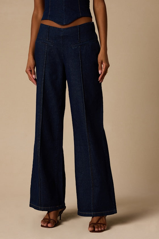 Denna Dark Wash Wide-Leg Jeans