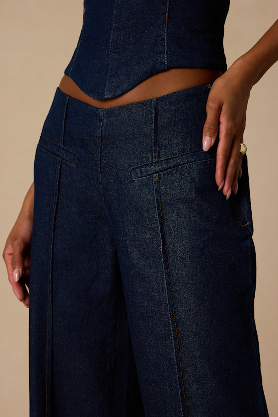 Denna Dark Wash Wide-Leg Jeans