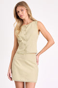 Jordina Light Sage Mid-Rise Mini Skirt