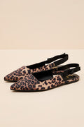 Brianna Leopard Pointed-Toe Slingback Flats