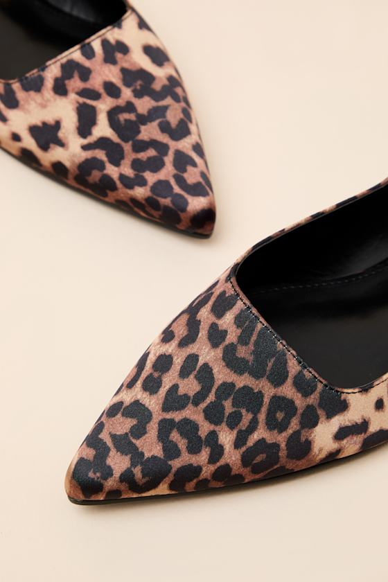Brianna Leopard Pointed-Toe Slingback Flats