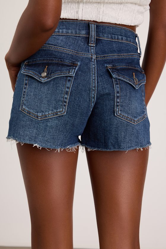 Malley Dark Wash Denim Cutoff Shorts