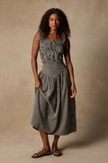 Starling Black Gingham High-Rise Midi Skirt