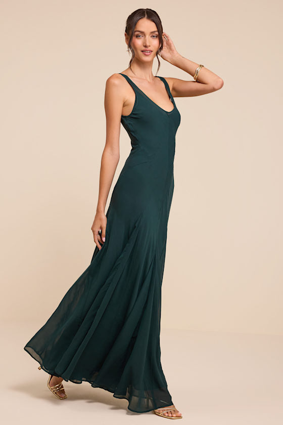 Cressa Emerald Sleeveless Column Maxi Dress