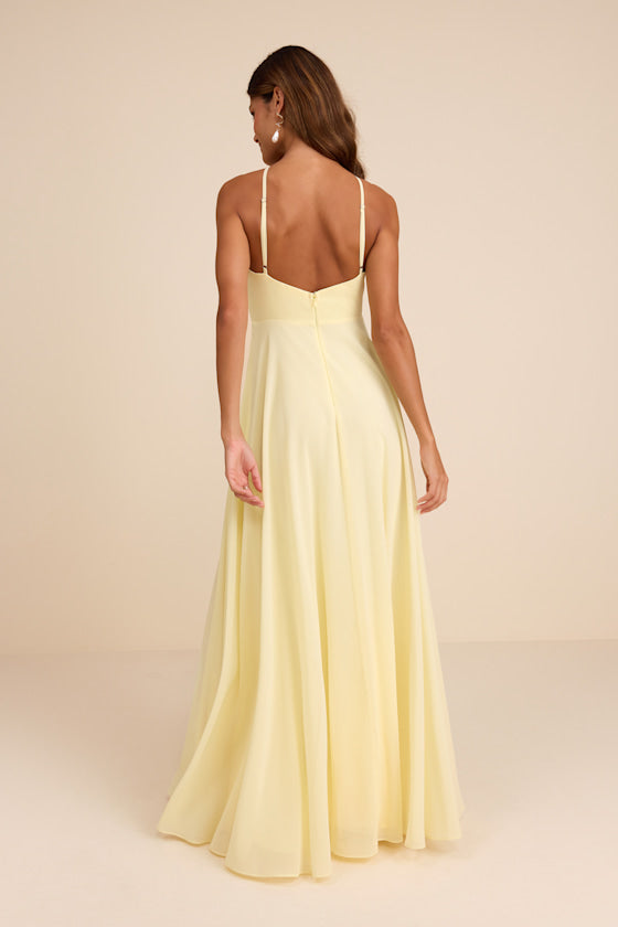 Absolutely Breathtaking Light Yellow Maxi Dress