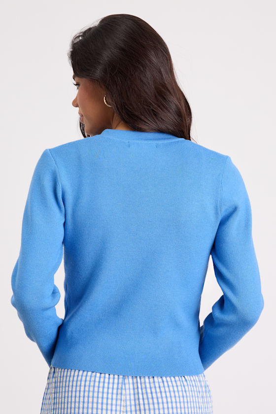 Araya Bright Blue Button-Up Cardigan