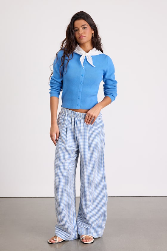 Araya Bright Blue Button-Up Cardigan