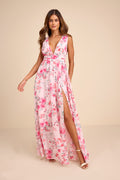 Heavenly Hues Pink Floral Maxi Dress