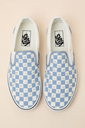Classic Glacial Slate Checkerboard Rhinestone Slip-On Sneakers