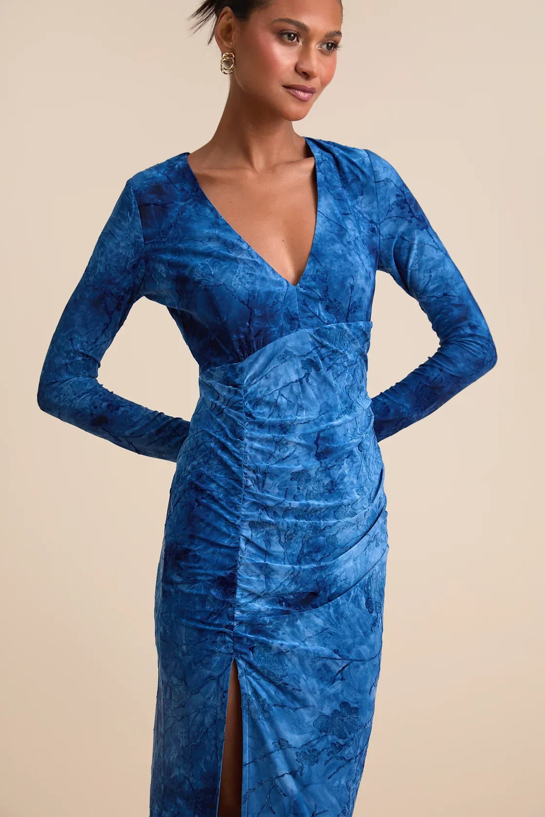 Dynamic Sensation Dark Mauve Floral Velvet Burnout Maxi Dress