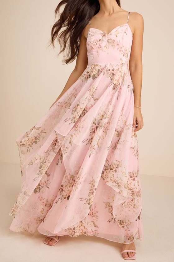 Breigh Blush Floral Sleeveless Maxi Dress