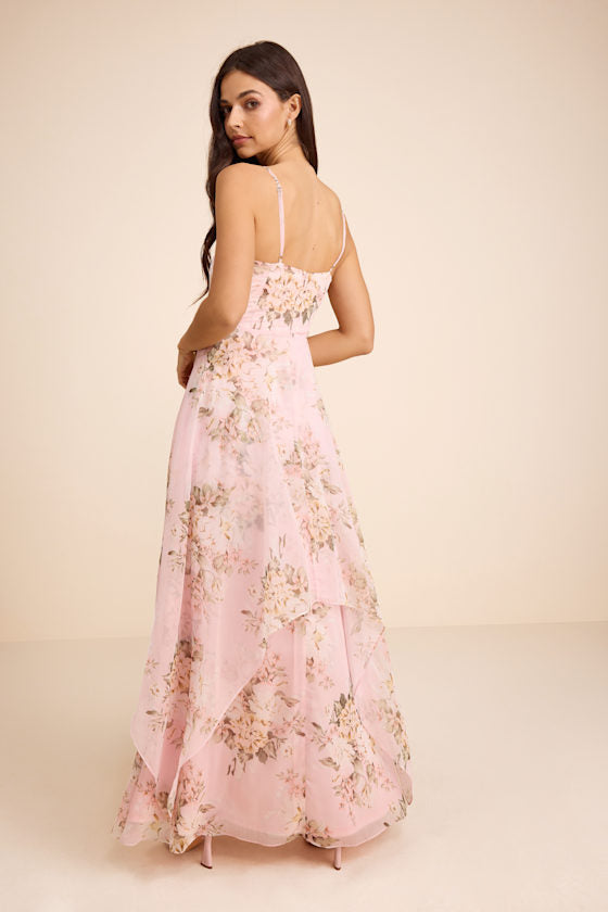 Breigh Blush Floral Sleeveless Maxi Dress