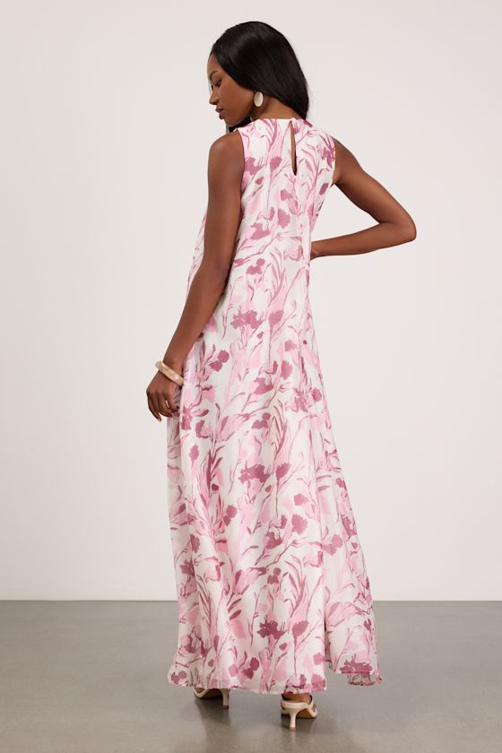 Harmen Ivory Floral Shift Maxi Dress