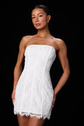 Daley White Lace Strapless Mini Dress