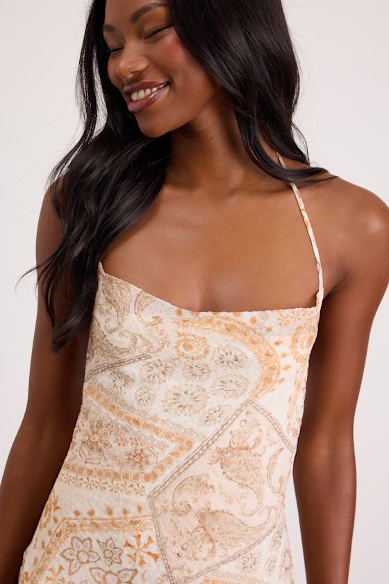 Nell Multi Boho Print Halter Mini Dress