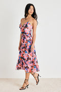 Tisa Pink Multi Floral Slip Midi Dress